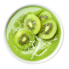 Fresh Green Kiwi Smoothie Bowl with Coconut Topping