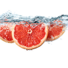 Vibrant Fresh Grapefruit Texture with Fresh Water - High Quality Image