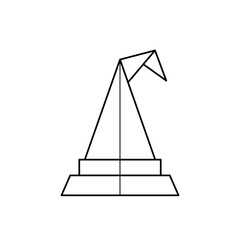 Origami wizard or witch hat. Geometric outline icon. Perfect for Halloween or fantasy-themed decorations. Line illustration isolated on white background.