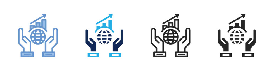 Economic Development Icon Collection Featuring Multiple Styles