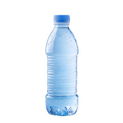 Crisp Bottled Water on Blue Studio Background for Refreshing Hydration