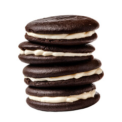 Delicious Stack of Chocolate Whoopie Pies with Cream Filling
