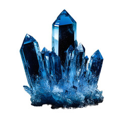 Glistening Blue Crystal Formation Illuminated Against Dark Background