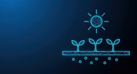 Sunlight nourishes growing seedlings in the soil