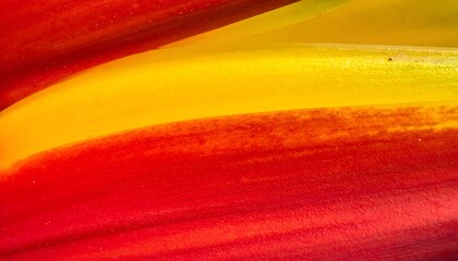 Close-up view of vibrant red, orange, and yellow flower petal sections