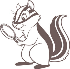 Cute vector cartoon illustration of a cat and mouse, a mouse with cheese, and a cat with a fish drawing