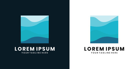 Abstract sea landscape logo design