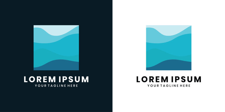 Abstract sea landscape logo design