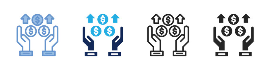 Profit Growth Icon Collection Featuring Multiple Styles