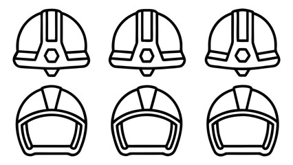 Fototapeta premium Vector art of Team of hard hats, representing construction, engineering, and workplace safety