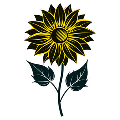 helianthus-tuberosus silhouette on white background
