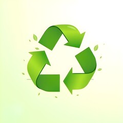 Obraz premium 초록 배경에 분리수거 마크Separate collection mark on green background