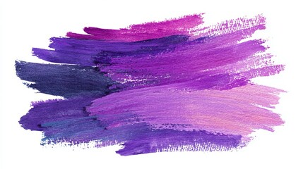 black purple paint brush strokes in watercolor isolated
