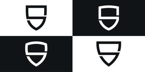 Letter s and shield logo collection