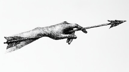 black arrow up line hand drawn