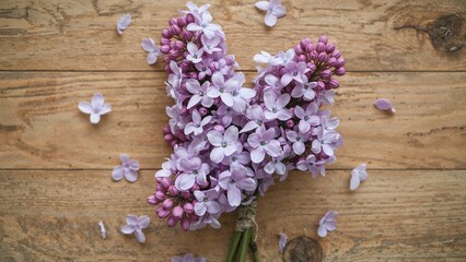 Spring flowers with lilac flowers on background.