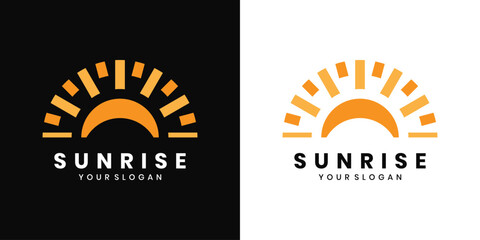 Sun logo. Summer vector design element.