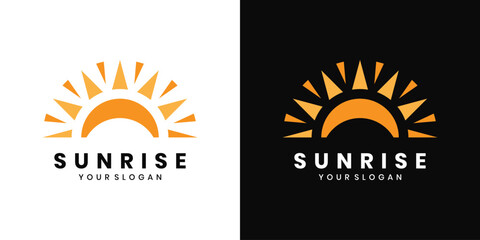 Sun logo. Summer vector design element.