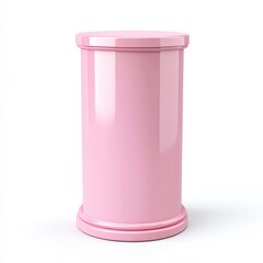 glossy pink column isolated. pillar element for design