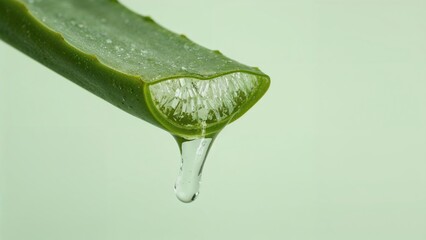 Fototapeta premium Aloe Vera gel dripping on background