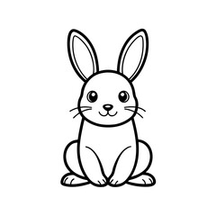Cute cartoon bunny illustration for coloring pages