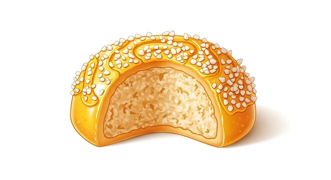 &ldquo;realistic cartoon cocada de maracuj&aacute; with shiny glaze and coconut flakes, creamy texture, isolated on bright white background with generous space&rdquo;