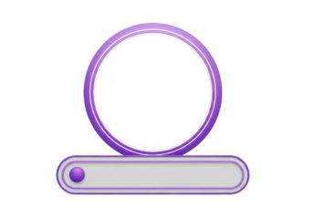 Modern elegant purple circle frame and text box for captivating digital content creation