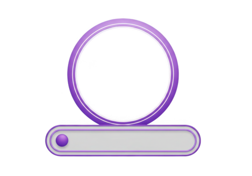 Modern elegant purple circle frame and text box for captivating digital content creation