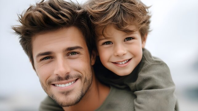 Father and son together son, family, support, father, hope, together, piggyback