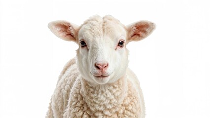 Fototapeta premium Lamb standing in front of white background