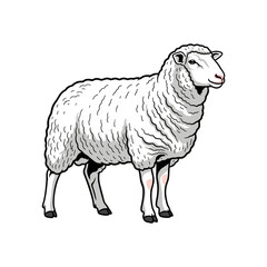 vector illustration of sheep