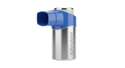 Sleek modern inhaler device for quick asthma relief and respiratory support