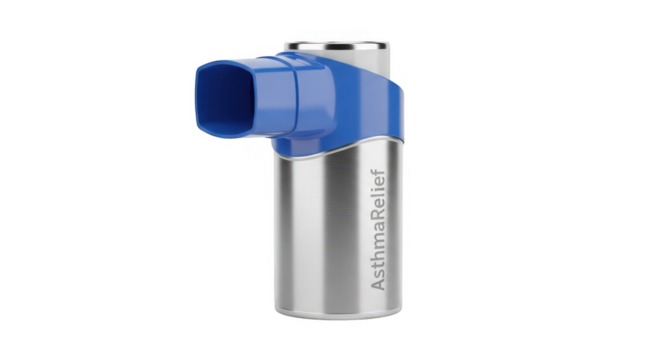 Sleek modern inhaler device for quick asthma relief and respiratory support