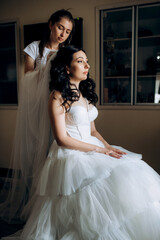 portrait of a bride in the morning before the wedding