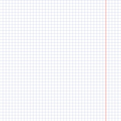 Notebook background, seamless pattern. Sheet of a exercise book in a cage. Vector illustration.