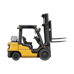 forklift truck isolated on white