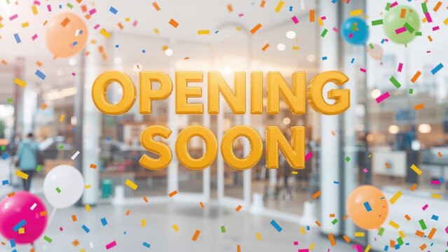 Opening Soon Announcement Marketing Concept
