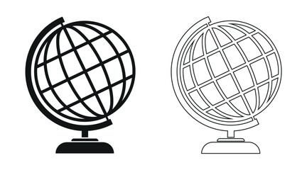 Globe icon on transparent  background 