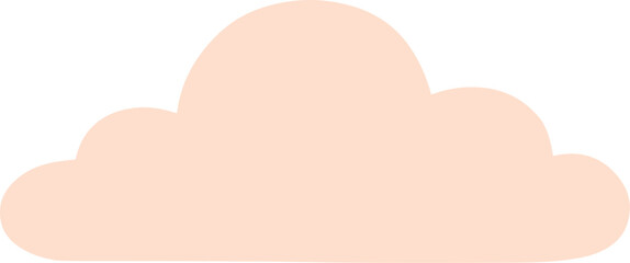 A flat minimalist illustration of a soft peach-colored cloud symbolizing calm, serenity, and simple natural beauty in a modern design.