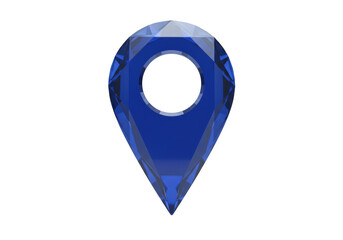 Isolated Pointer Symbol Icon Navigation, Map Location Mark Blue Pin, Vector, Cut Out Element