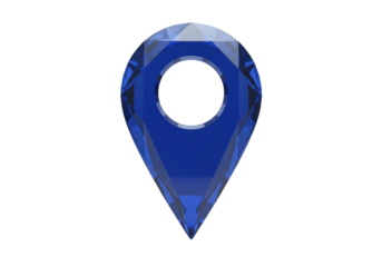 Isolated Pointer Symbol Icon Navigation, Map Location Mark Blue Pin, Vector, Cut Out Element