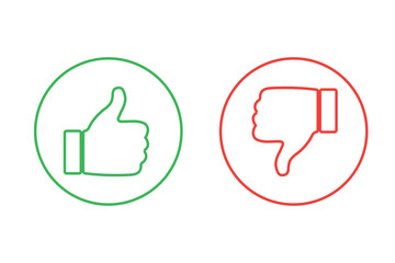 Thump Up and Thump Down Hands - vector illustration
