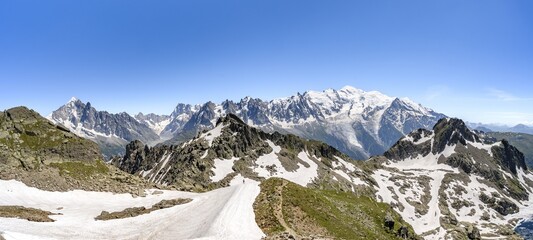 Mountain Landscape With Snow Fields