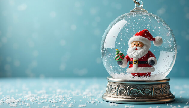 Santa Claus Snow Globe with Christmas Tree