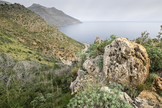 Landscape in the Zingaro National Park, Sicily, Italy