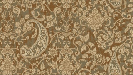 Traditional motifs with dusty color tones paisley seamless pattern for textile prints vintage style traditional paisley design