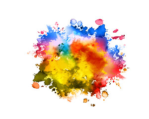 カラフルなインクの滲みと飛び散りテクスチャ
