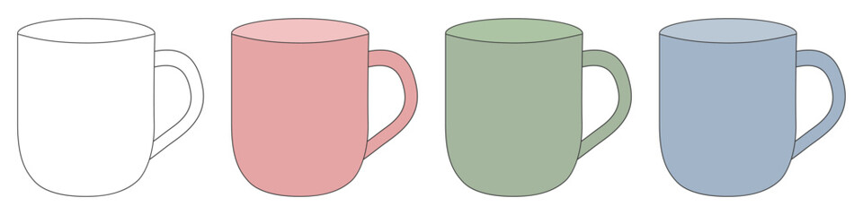 やさしい色のマグカップ4色セット