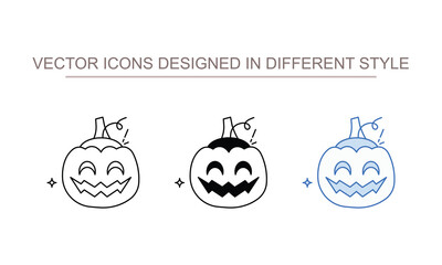Pumpkin icon set with white background