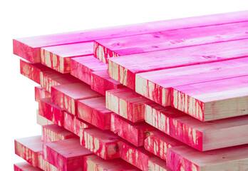 Wooden planks, lining, boards for construction works